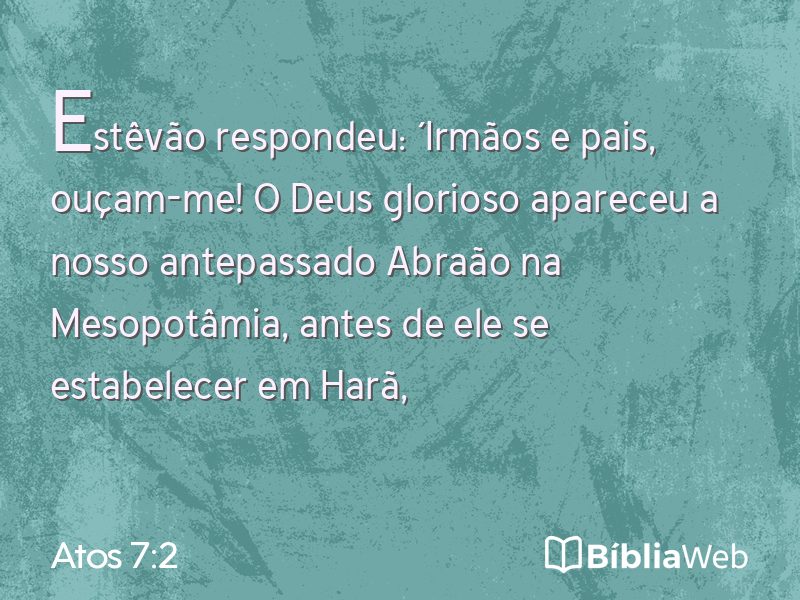 Atos 7:2 em imagem para compartilhar