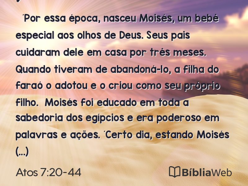 Atos 7:20-44 em imagem para compartilhar