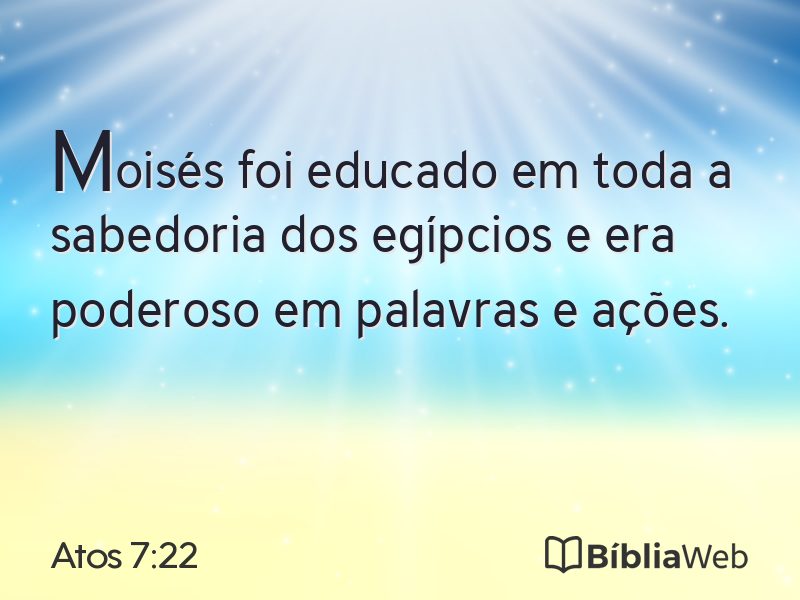 Atos 7:22 em imagem para compartilhar