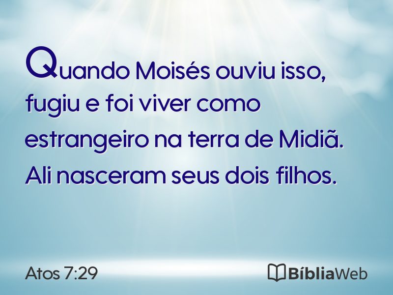 Atos 7:29 em imagem para compartilhar