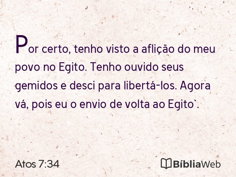 Atos 7:34 em imagem para compartilhar
