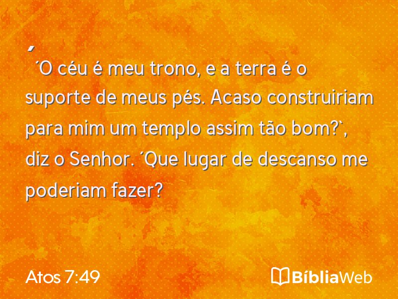 Atos 7:49 em imagem para compartilhar