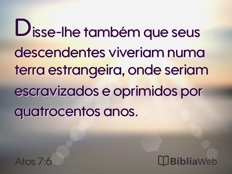 Atos 7:6 em imagem para compartilhar