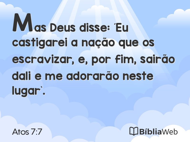 Atos 7:7 em imagem para compartilhar