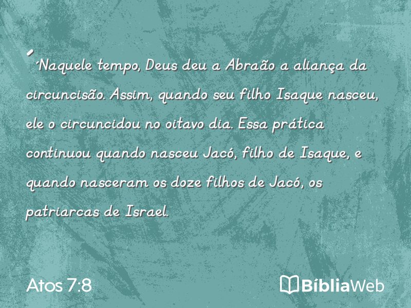 Atos 7:8 em imagem para compartilhar