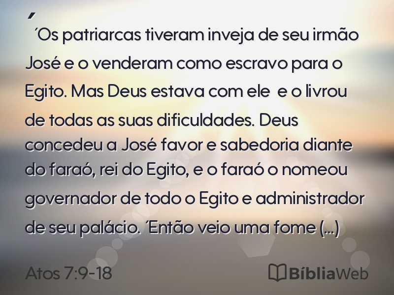 Atos 7:9-18 em imagem para compartilhar