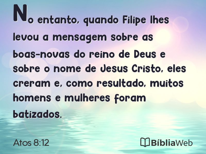 Atos 8:12 em imagem para compartilhar