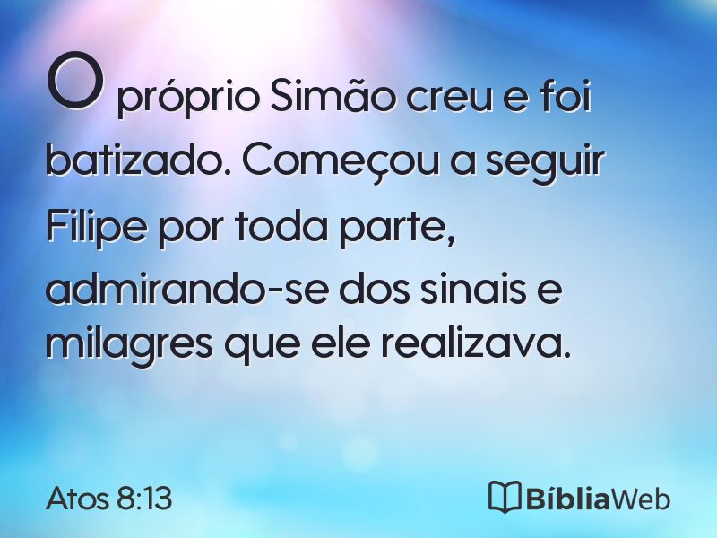 Atos 8:13 em imagem para compartilhar