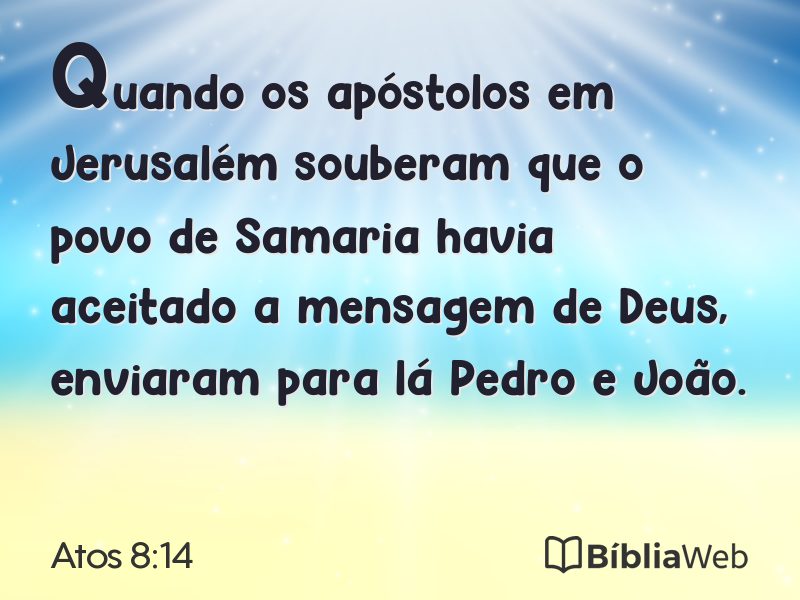 Atos 8:14 em imagem para compartilhar