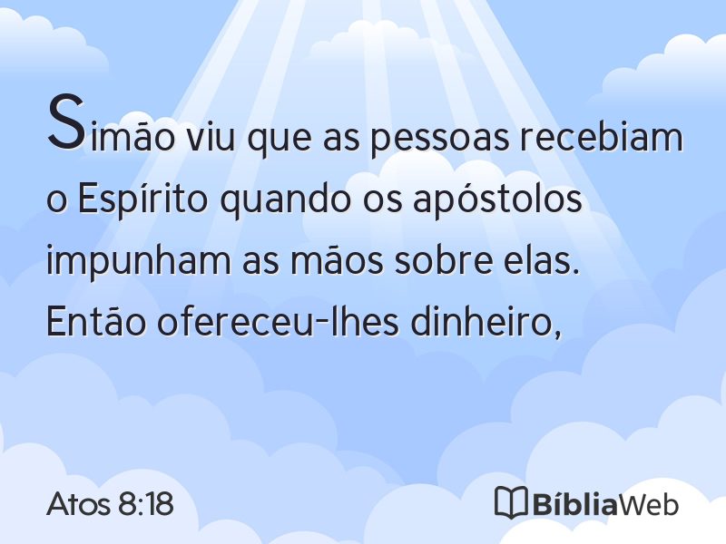 Atos 8:18 em imagem para compartilhar