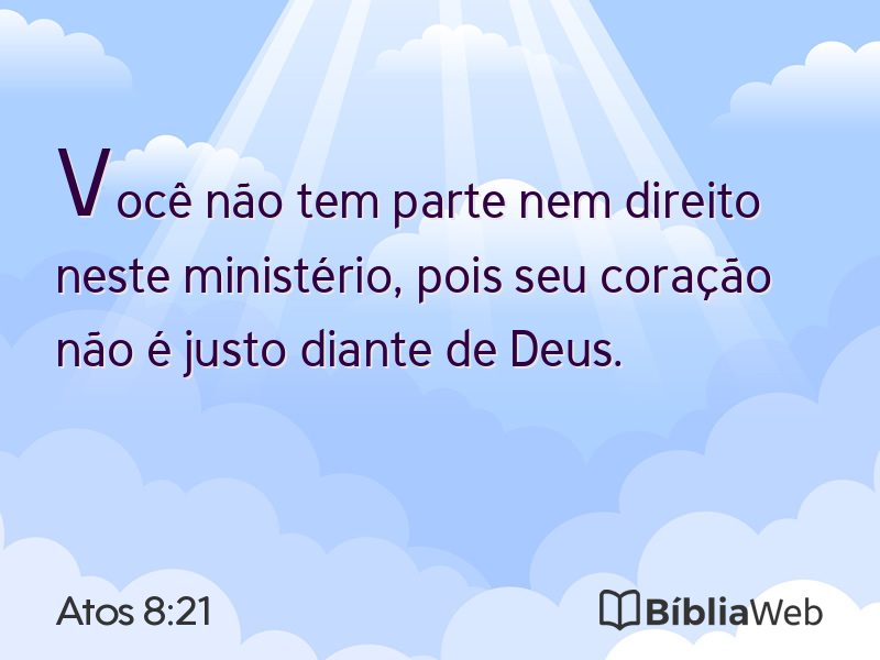 Atos 8:21 em imagem para compartilhar