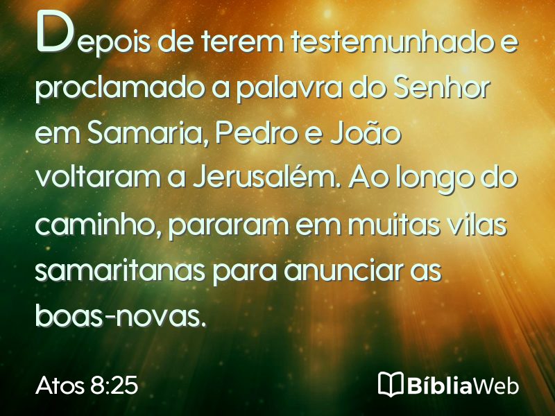 Atos 8:25 em imagem para compartilhar