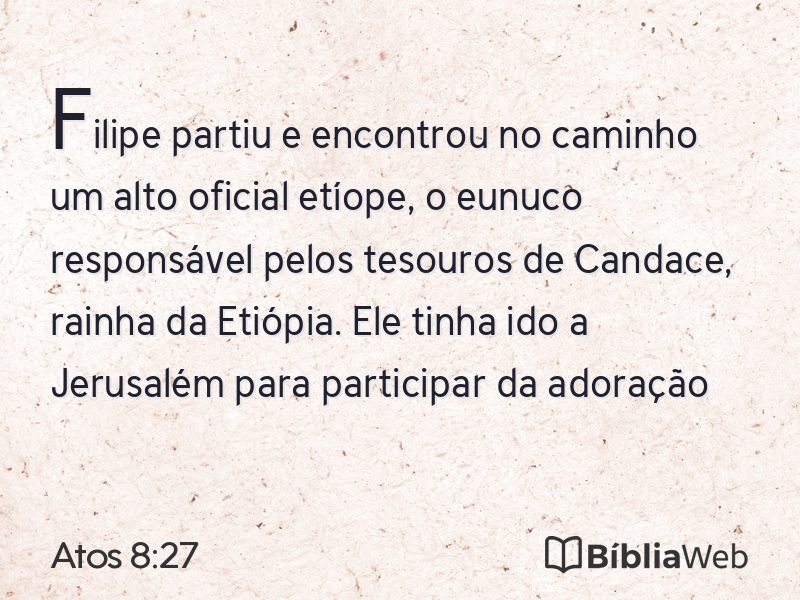 Atos 8:27 em imagem para compartilhar