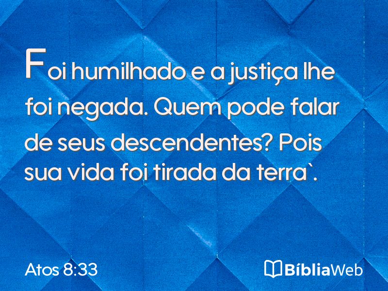 Atos 8:33 em imagem para compartilhar