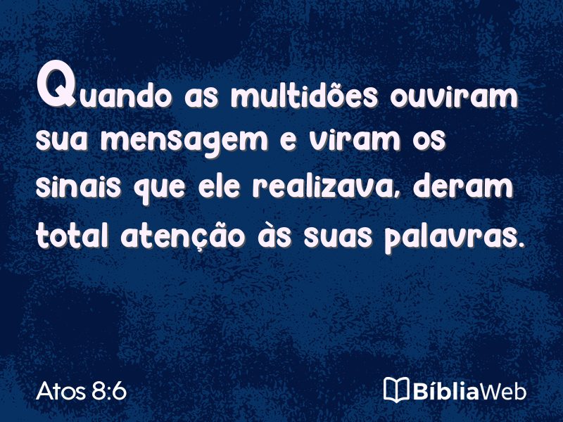 Atos 8:6 em imagem para compartilhar