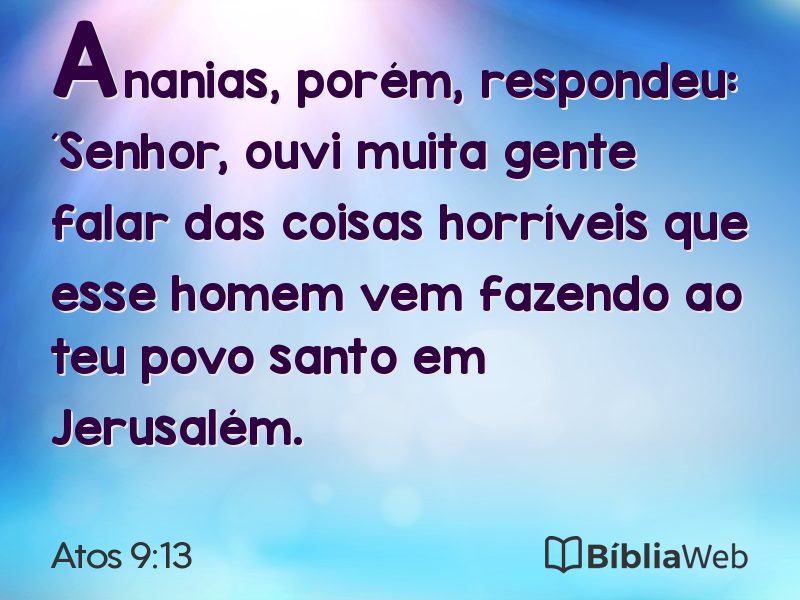 Atos 9:13 em imagem para compartilhar