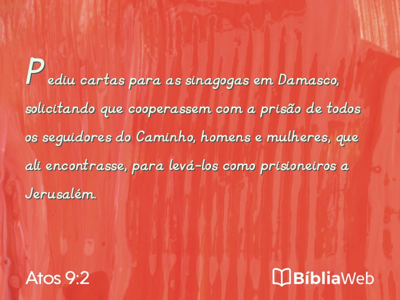 Atos 9:2 em imagem para compartilhar
