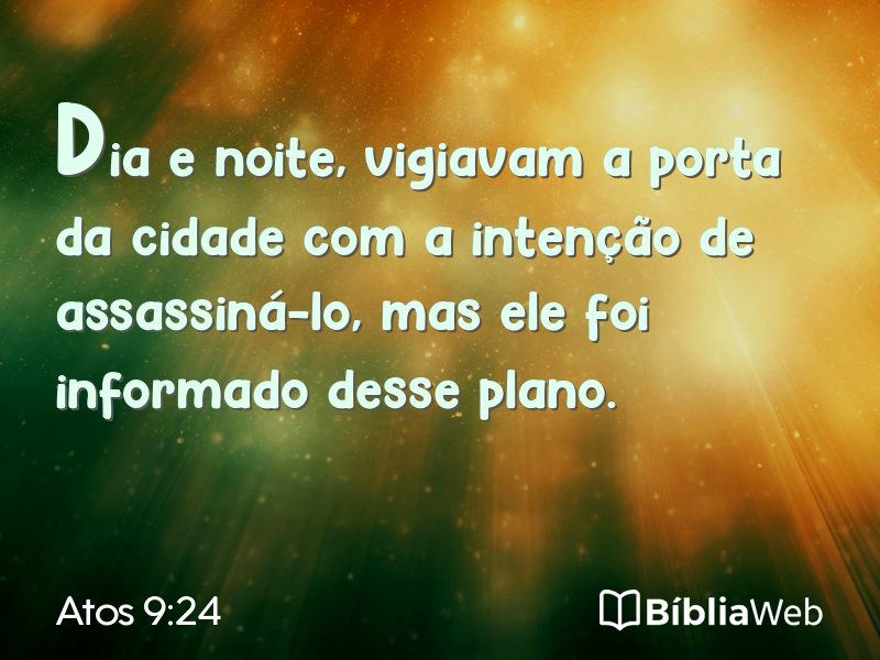 Atos 9:24 em imagem para compartilhar