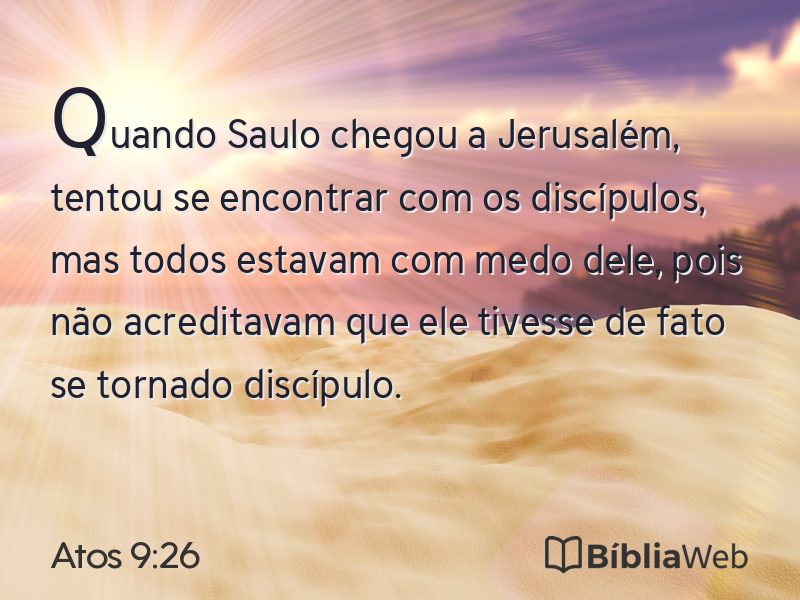 Atos 9:26 em imagem para compartilhar