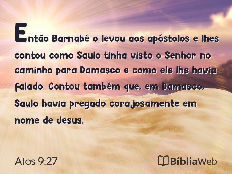 Atos 9:27 em imagem para compartilhar