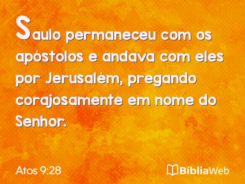 Atos 9:28 em imagem para compartilhar
