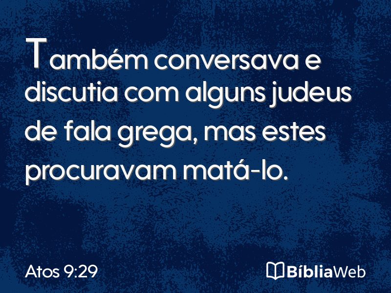 Atos 9:29 em imagem para compartilhar