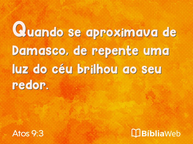 Atos 9:3 em imagem para compartilhar