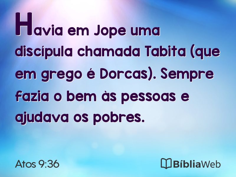 Atos 9:36 em imagem para compartilhar
