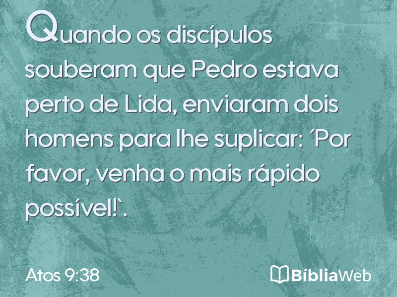 Atos 9:38 em imagem para compartilhar
