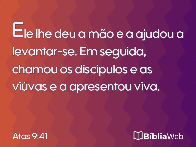 Atos 9:41 em imagem para compartilhar