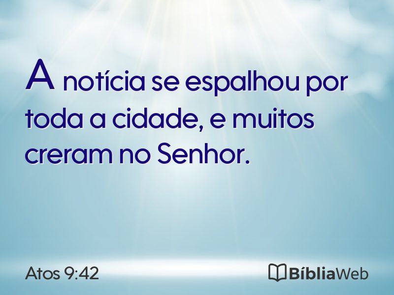 Atos 9:42 em imagem para compartilhar