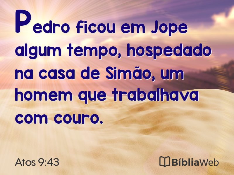 Atos 9:43 em imagem para compartilhar