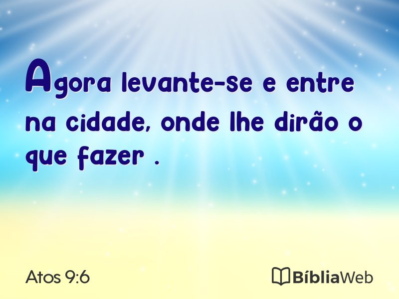 Atos 9:6 em imagem para compartilhar