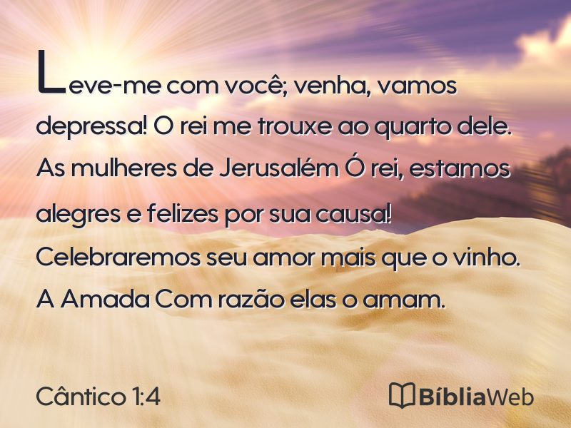 Cântico 1:4 em imagem para compartilhar