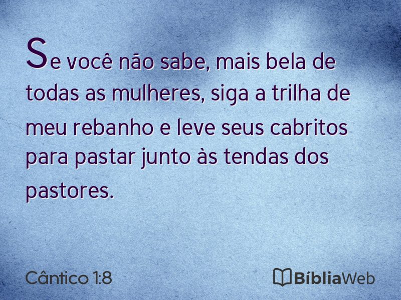 Cântico 1:8 em imagem para compartilhar