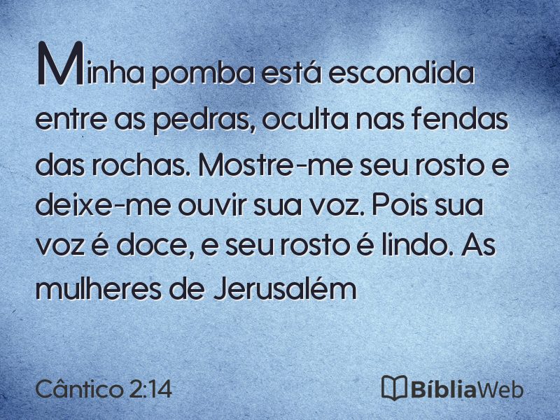 Cântico 2:14 em imagem para compartilhar