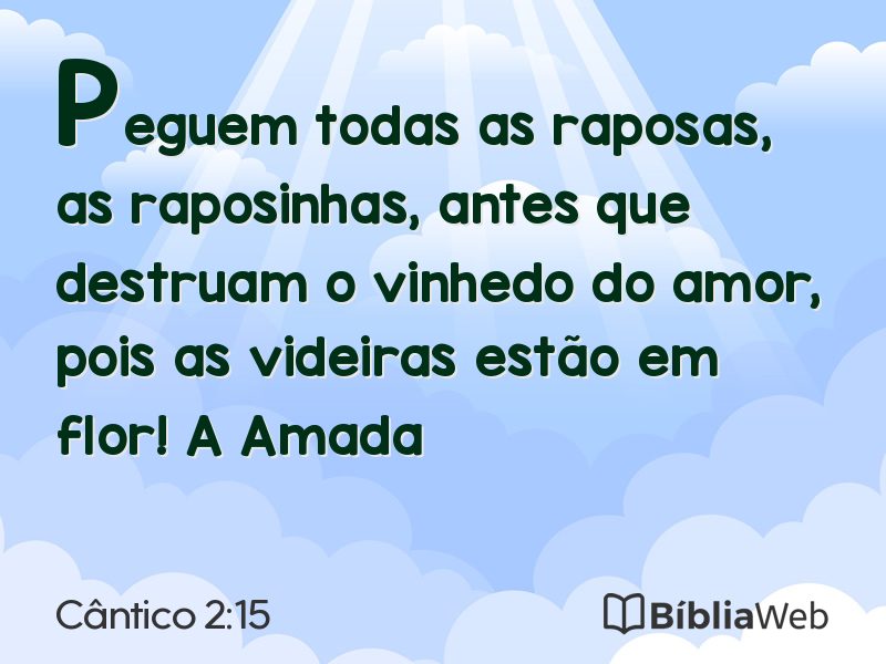 Cântico 2:15 em imagem para compartilhar
