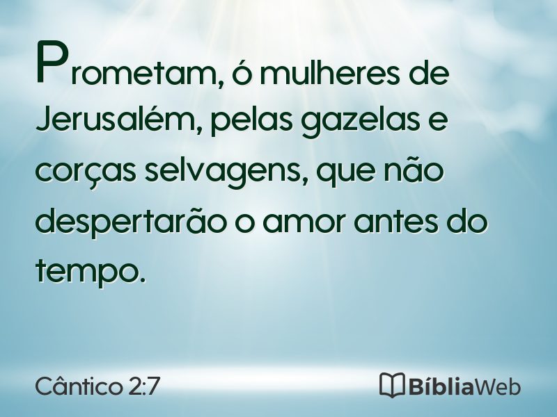 Cântico 2:7 em imagem para compartilhar