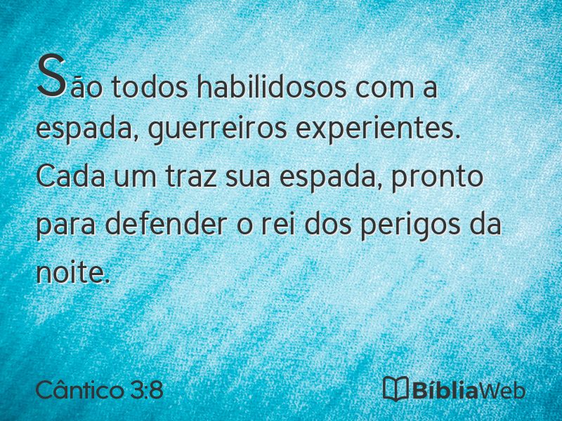 Cântico 3:8 em imagem para compartilhar