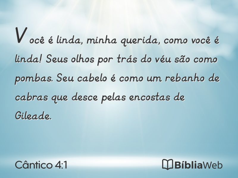Cântico 4:1 em imagem para compartilhar