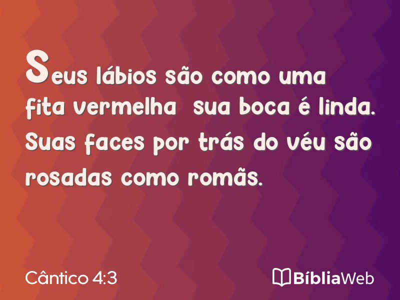Cântico 4:3 em imagem para compartilhar