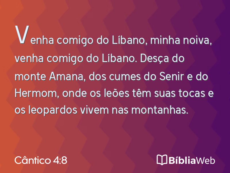 Cântico 4:8 em imagem para compartilhar
