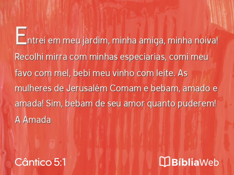 Cântico 5:1 em imagem para compartilhar