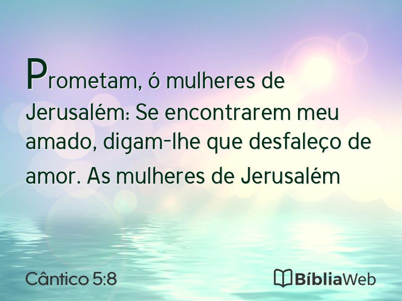 Cântico 5:8 em imagem para compartilhar