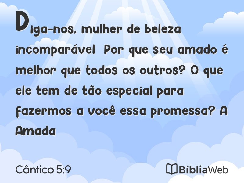 Cântico 5:9 em imagem para compartilhar