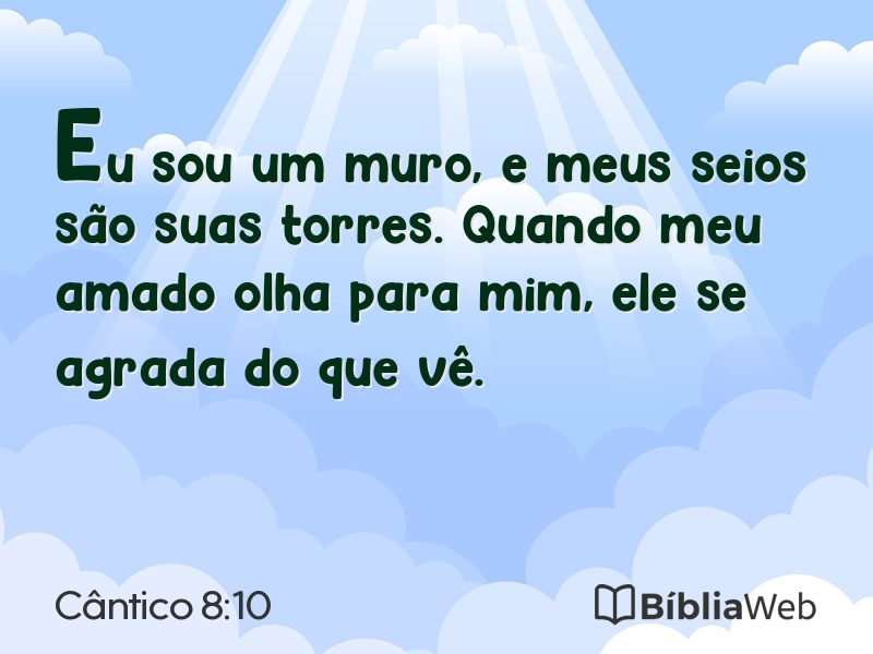 Cântico 8:10 em imagem para compartilhar