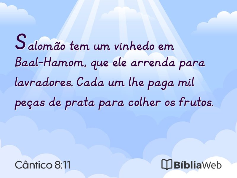 Cântico 8:11 em imagem para compartilhar