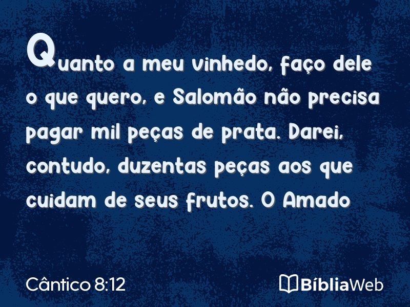 Cântico 8:12 em imagem para compartilhar
