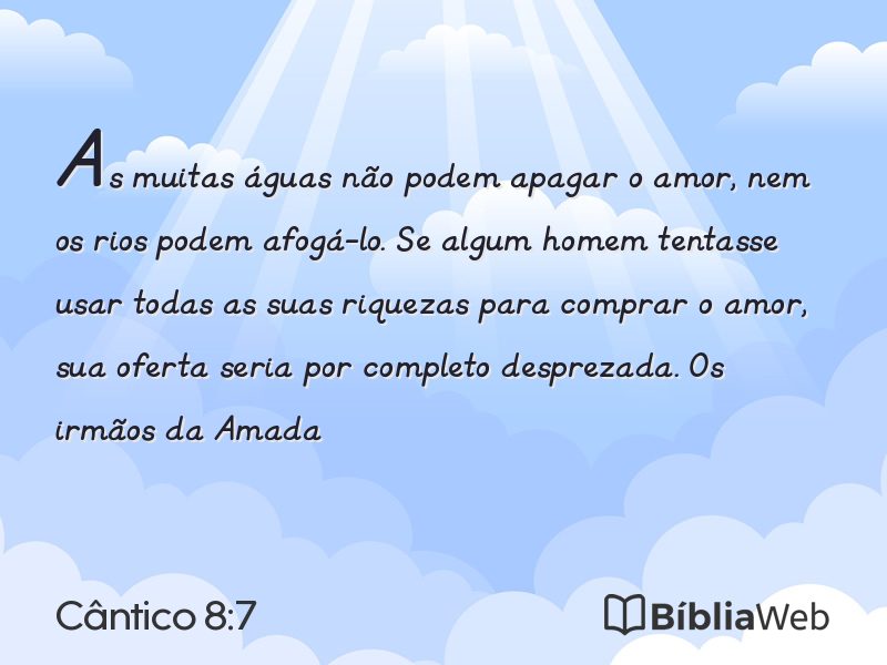 Cântico 8:7 em imagem para compartilhar