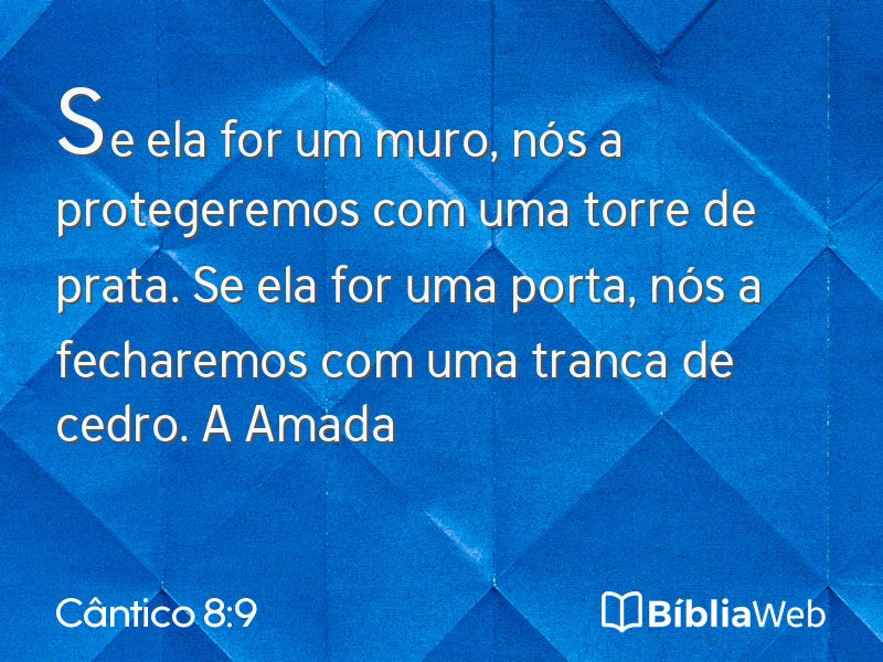 Cântico 8:9 em imagem para compartilhar